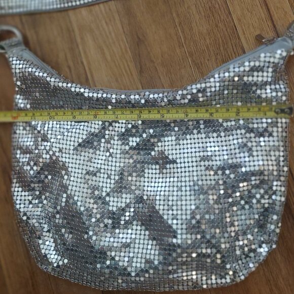 Vintage Silver Metal Mesh Handbag Evening Party Glitzy - Picture 7 of 13